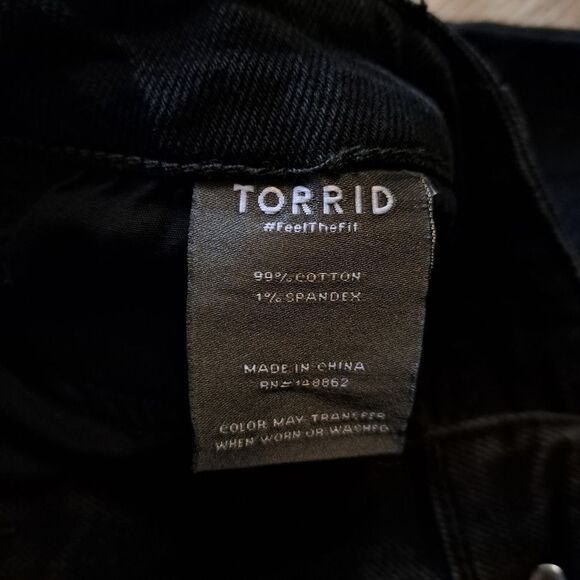Torrid High Rise Carpenter Classic Denim Feel The Fit Plus Size 18 Short Black - Picture 6 of 14